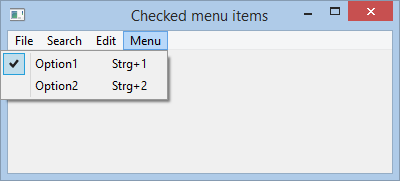 Checked Menu Item Beispiel
