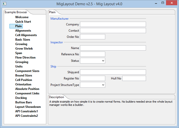 Mib Layout Demo Applikation