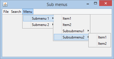 Sub Menu Beispiel